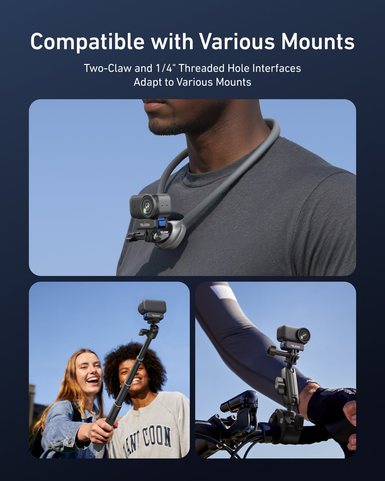 TELESIN Magnetic Quick-Release Charging Adapter Mount for DJI Osmo Nano