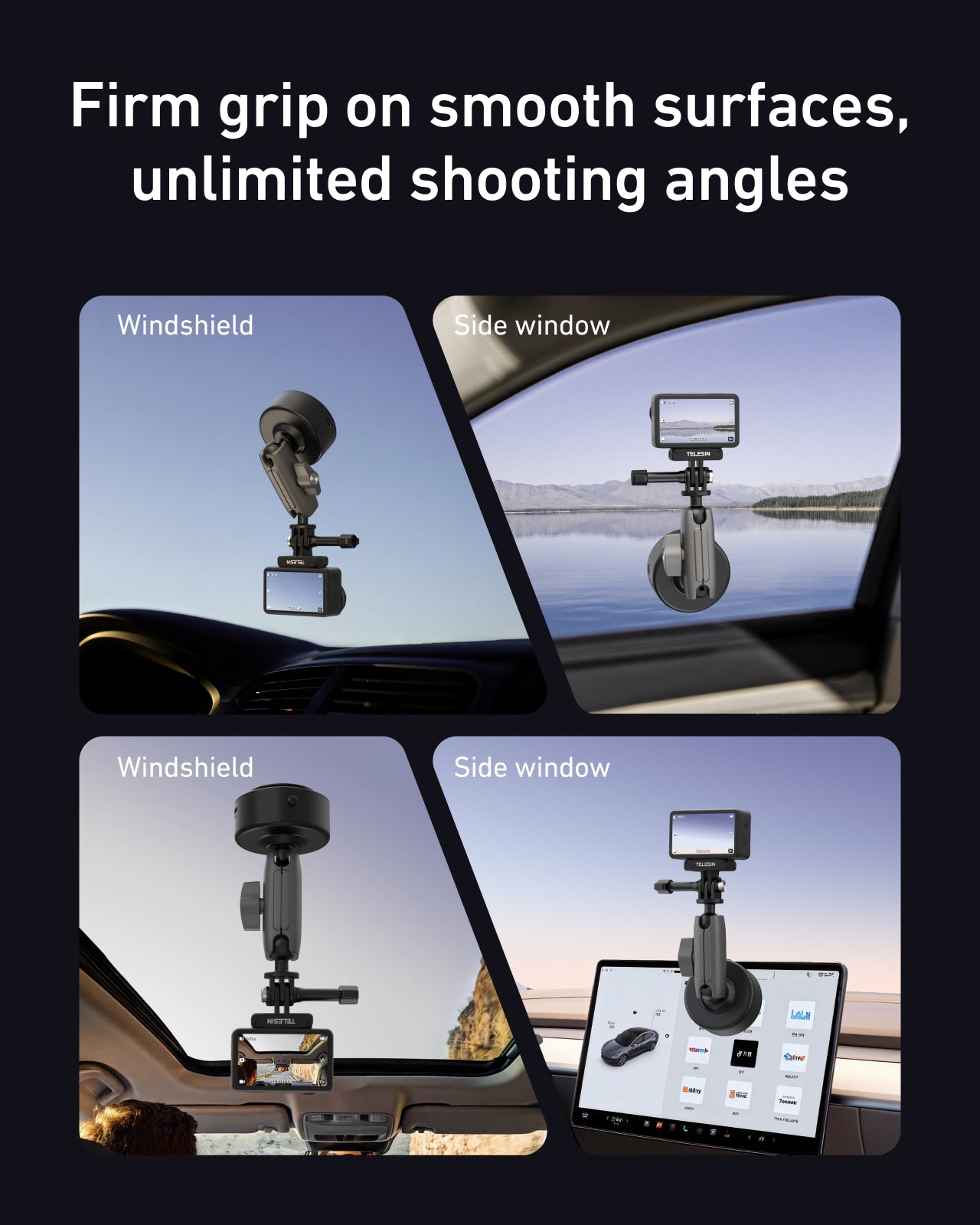 Electric suction cup mount