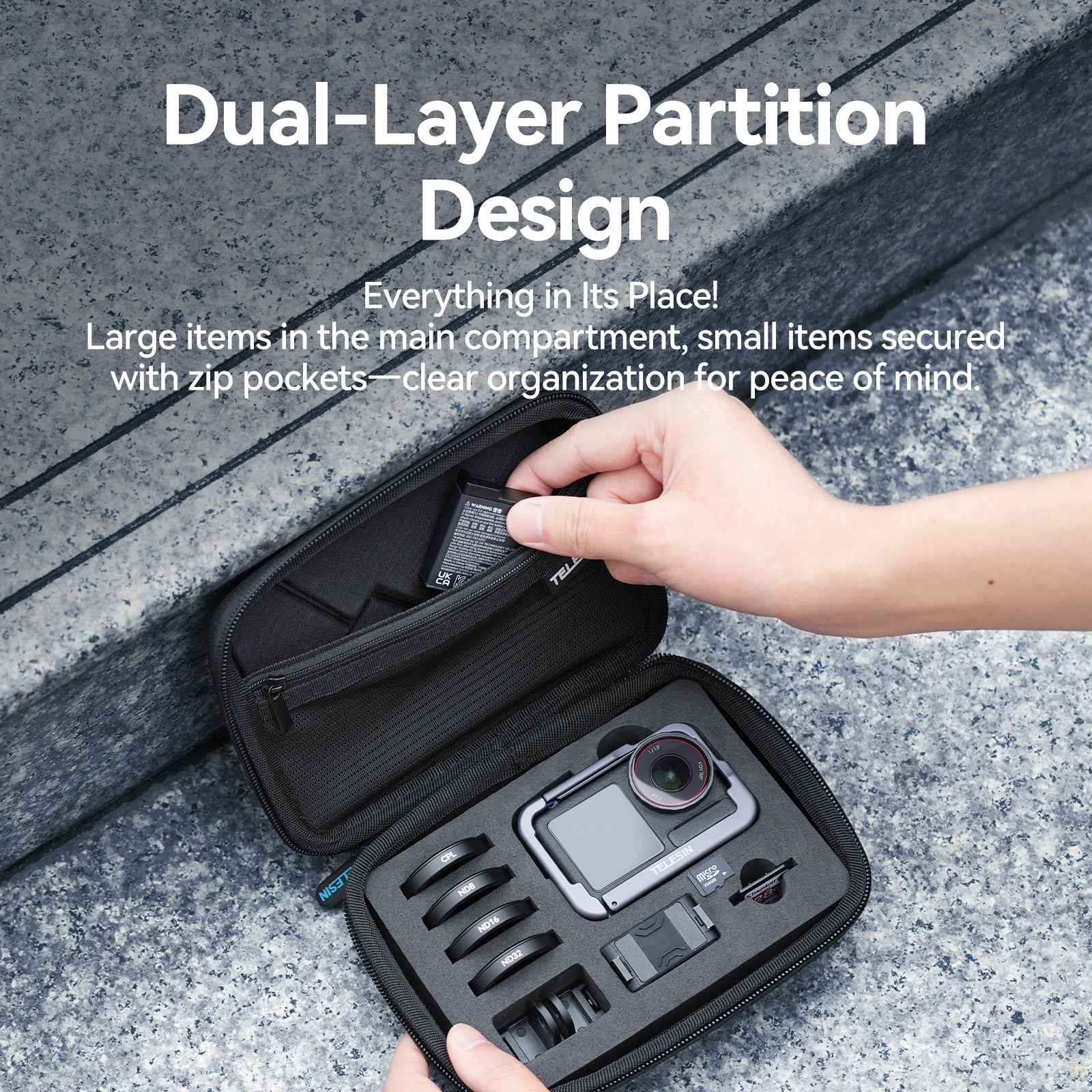 TELESIN Medium Shock-Resistant Case for Action Series