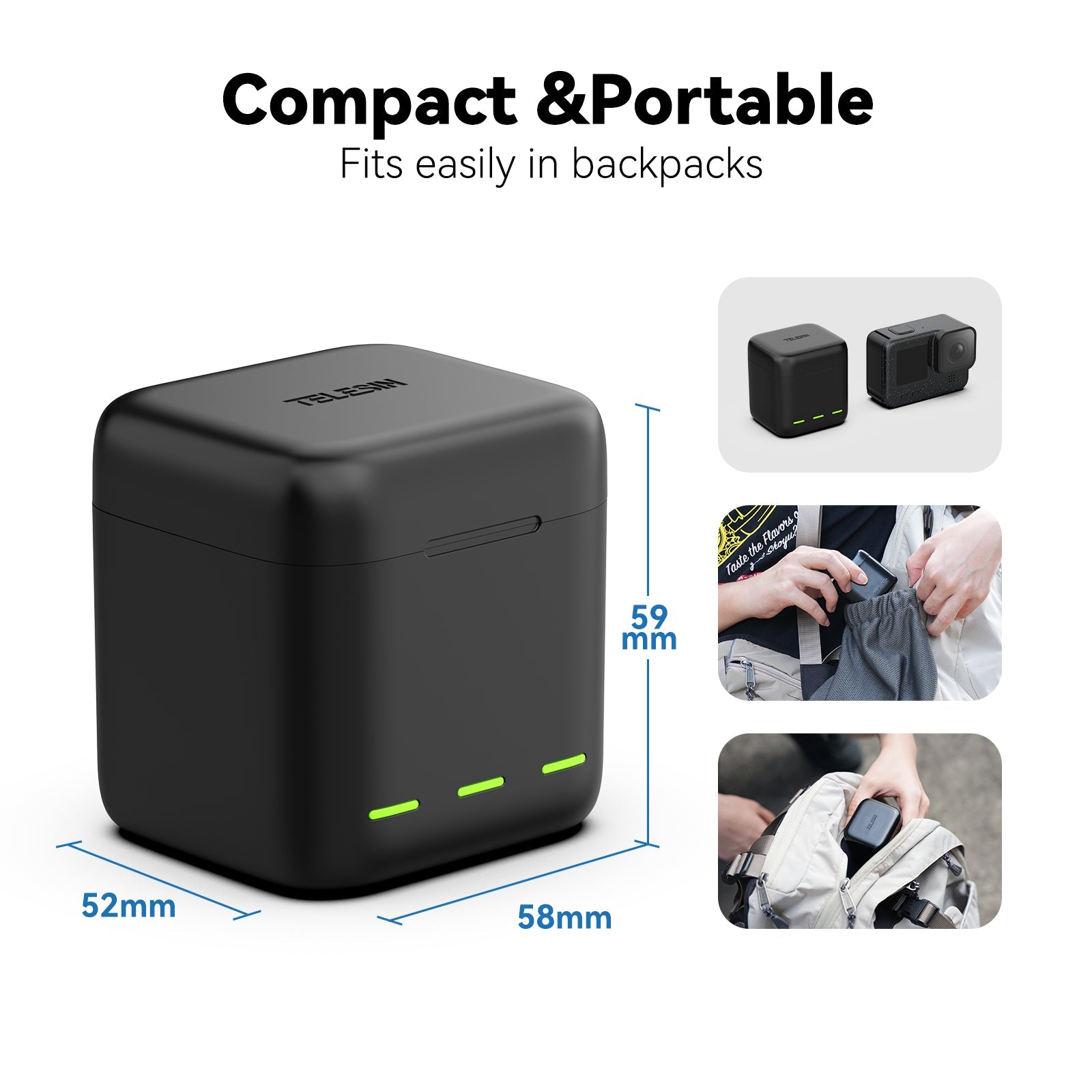 Charging Case with 2 Batteries  for Hero 9-12