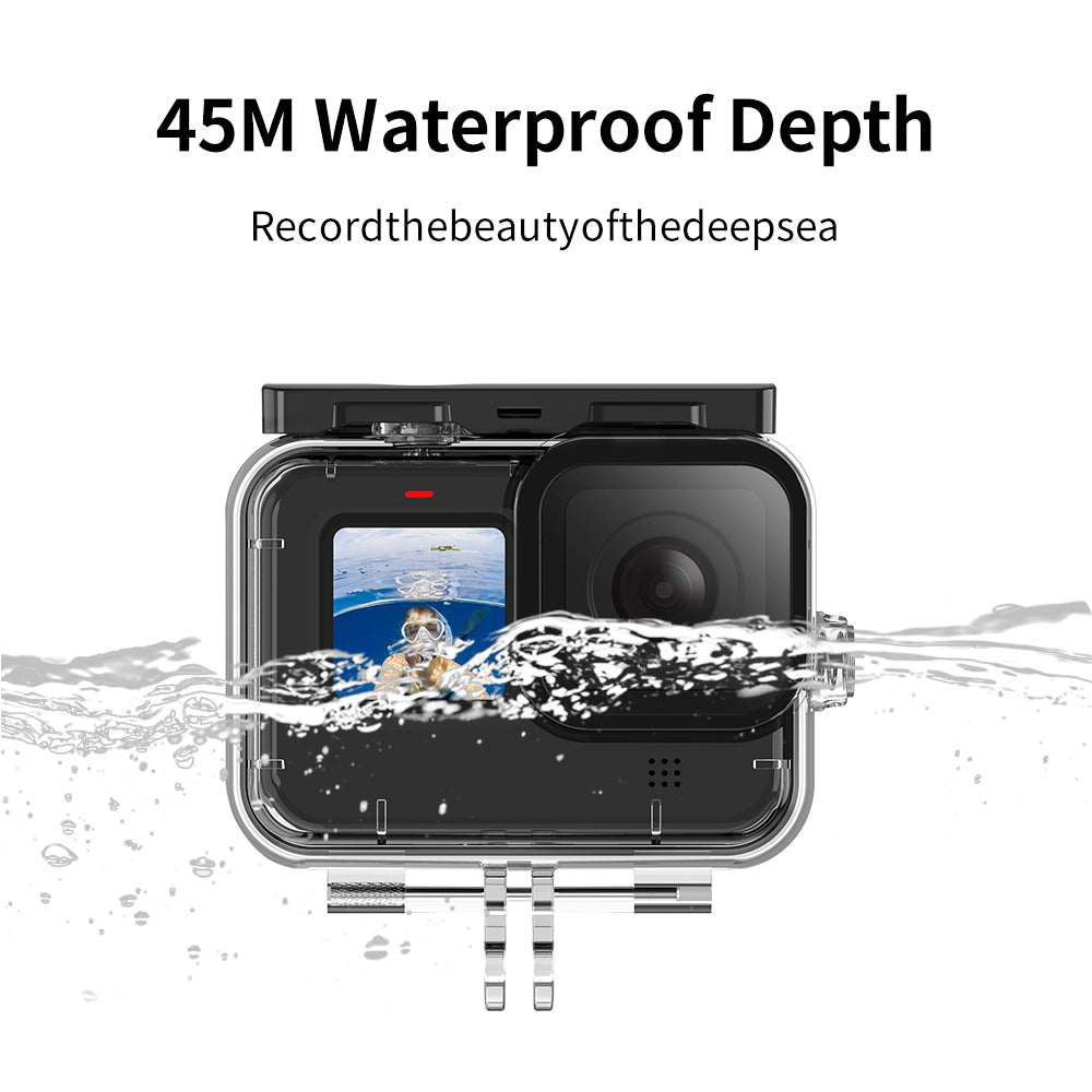 Waterproof Case with Lens Filter for GoPro 9-12