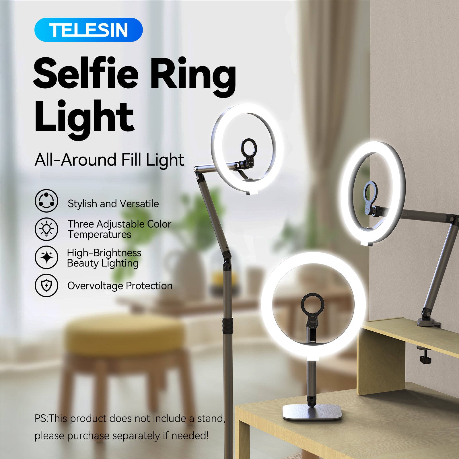 TELESIN Selfie Ring Light