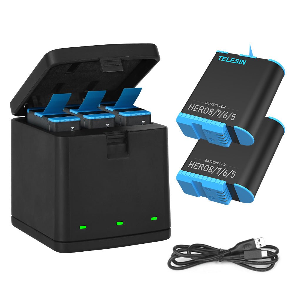 3 Slots LED Storage Charger Box for GoPro 5-8
