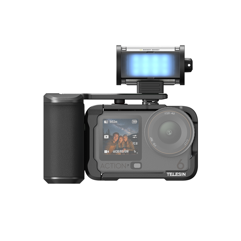 TELESIN StreetGrip Kit + RGB Fill Light for DJI Osmo Action 6
